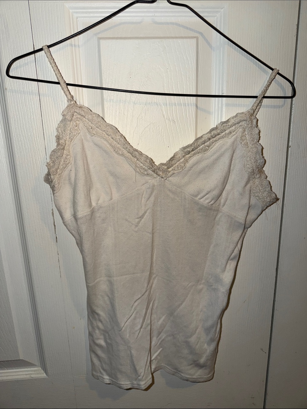 Lace Trim Ivory Cami Top